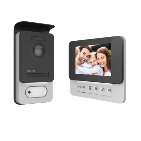 Philips WelcomeEye Compact. Zestaw wideodomofonowy. bezsłuchawkowy. kolor. LCD 4.3". menu OSD. sterowanie bramą 531104