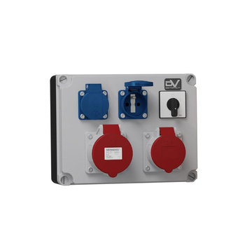 Rozdzielnica budowlana z łącznikiem FRED 32A 16A 2x230V gniazda Mennekes Doktorvolt® DV-9634-F