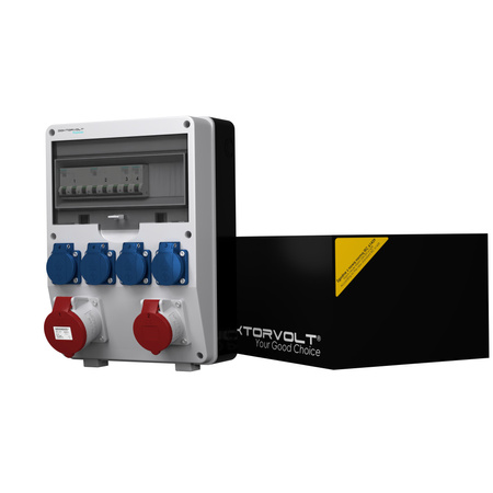 Rozdzielnica budowlana zabezpieczenia Siemens pTD-S 32A 16A 4x230V gniazda Mennekes Schuko Doktorvolt DV-4852-D