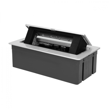 NOEN Kaseta meblowa wpuszczana w blat ze zintegrowaną ramką PCV na gniazda modułowe 3 x 45x45mm lub 6 x 22.5x45mm.... OR-GM-9010/G