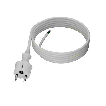 Przewód przyłączeniowy 3m z wtyczką prostą 250V 16A 3x1,5 mm² IP44 H05VV-F PP-40H biały W-98383