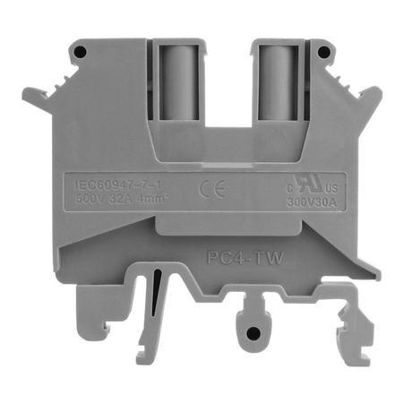 Złączka szynowa szara śrubowa 4mm2 3-przewodowa 1P UL PC4-TW-01P-11-00A(H)