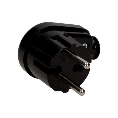 Wtyczka kątowa 2P. czarna WT-16 K2/CZARNY