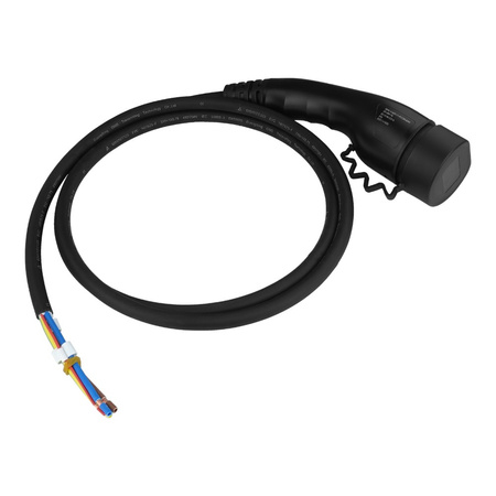 Wtyk do ładowania samochodów wtyczka TYP2 z kablem 2m 400V 16A 11kW MEAC-T-016A-V1-03-2