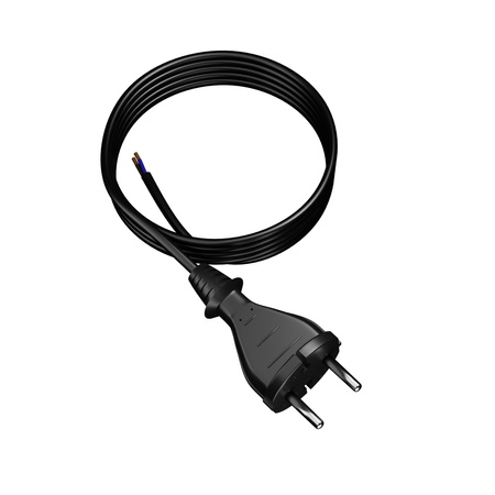 Przewód przyłączeniowy 4m z wtyczką prostą TYP E 230V 16A 2×1 mm² H05BQ-F PP-21 czarny W-98576