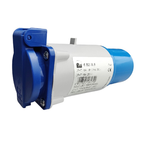 Marlanvil Adapter kempingowy wtyczka CEE 16A na 16A 250V gniazdo Schuko niemiecki standard przejściówka IP44 6.8216.S