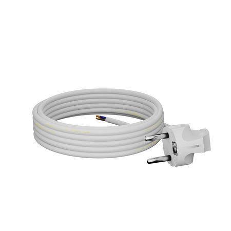 Przewód przyłączeniowy 10m z wtyczką kątową Uni-Schuko 250V 16A 3x1 mm² OMY PP-50 biały W-97754