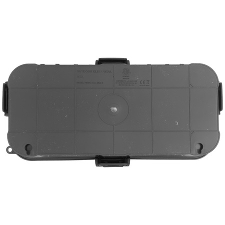 Skrzynka hermetyczna na kable wodoodporna duża 29x13,2x10cm zewnętrzna puszka elektryczna na przedłużacz 6 przepustów ogrodowa organizer czarna kempingowa do lampek świątecznych choinkowych DV-6654 Doktorvolt