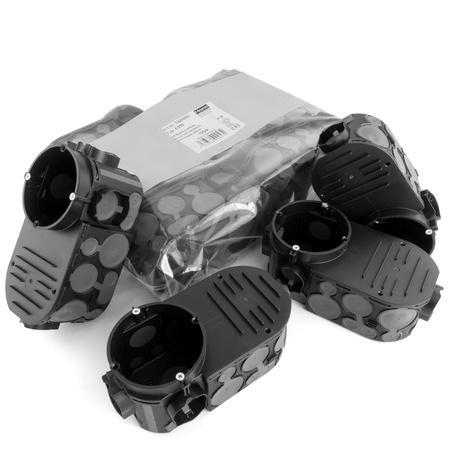 F-tronic Puszka instalacyjna podtynkowa 10 sztuk do elektroniki IT z membraną 67mm czarna VDE 732 E550