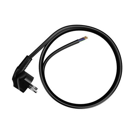 Przewód przyłączeniowy 3m z wtyczką kątową Uni-Schuko 250V 16A 3x1,5 mm² OMY PP-50 czarny W-97182