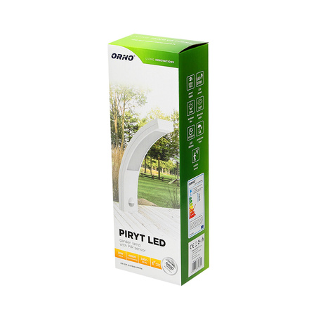 PIRYT LED 10W. oprawa ogrodowa z czujnikiem ruchu 140st. 850lm. IP54. 4000K. biała OR-OP-6109WLPMR4
