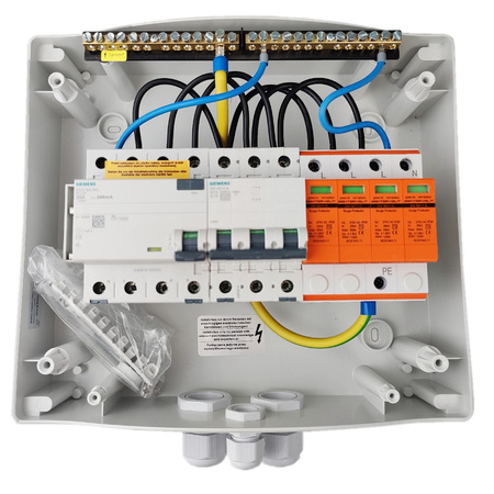 Doktorvolt Rozdzielnica PV Fotowoltaiczna Solarna AC SIEMENS 3F B10A 25A 300mA T2 DV-0737-FOT