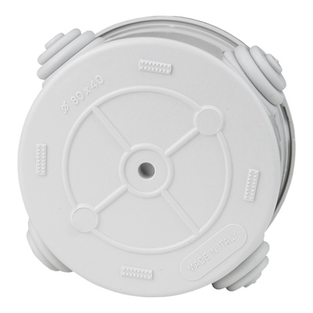 Puszka odgałęźna z dławikami IP44 wym/wew Ø 80x40 M-L 002
