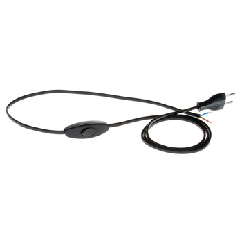 Przewód przyłączeniowy z łącznikiem PWK-11 2m 2x0,75 mm² z wtyczką płaską 250V 16A czarny W-99721