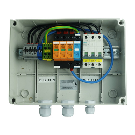 Rozdzielnica fotowoltaiczna solarna AC 1x Weidmuller T1/T2 1x Siemens B16 3P Doktorvolt DV-7884-FOT