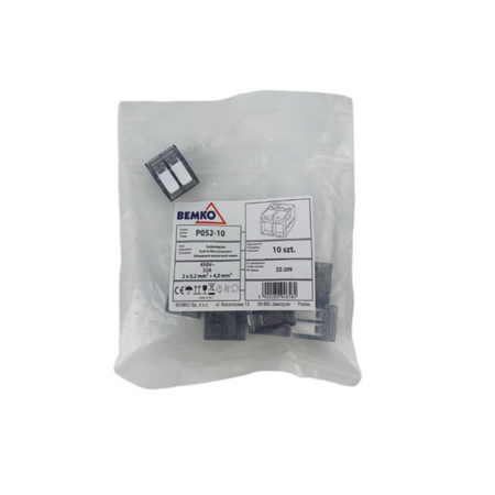 Szybkozłączka instalacyjna 4mm2 x 2 - 10 szt E03-P052-10
