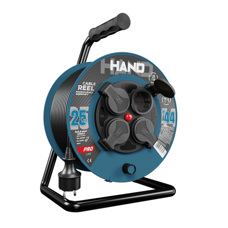 Przedłużacz bębnowy HAND PRO 25m 4x Gniazda 230V IP44 H05RN-F 3x2,5 mm² W-96317