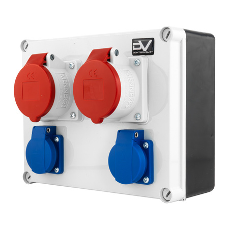 Rozdzielnica budowlana FRED 2x16A erbetka 2x230 gniazda Mennekes Doktorvolt DV-2336-F