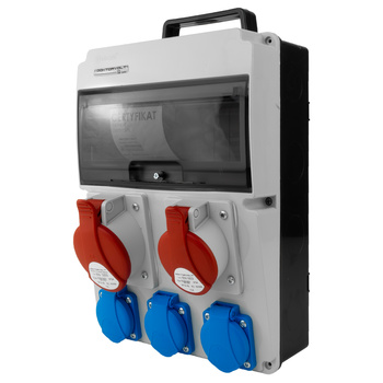 Rozdzielnica budowlana 16A 32A CEE 2x230V erbetka z uchwytem Doktorvolt CAS DV-8102-F