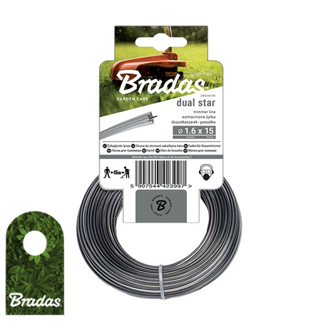 Żyłka tnąca 1,6mm 15m RIPPER DUAL do wykaszarek gwiazdka Bradas ZRG1615K