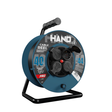 Przedłużacz bębnowy HAND PRO 40m 4x Gniazda 230V IP44 H05RN-F 3x2,5 mm² W-96319
