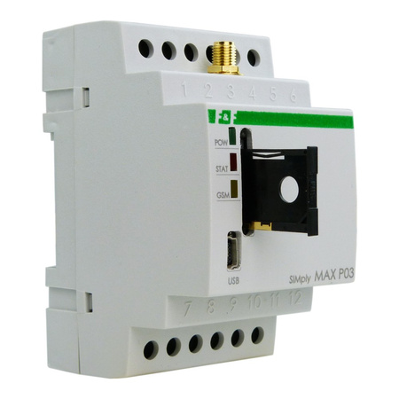 Przekaźnik zdalnego sterowania GSM Sterowanie temperaturą SIMply MAX P03 F&F SIMPLY MAX-P03