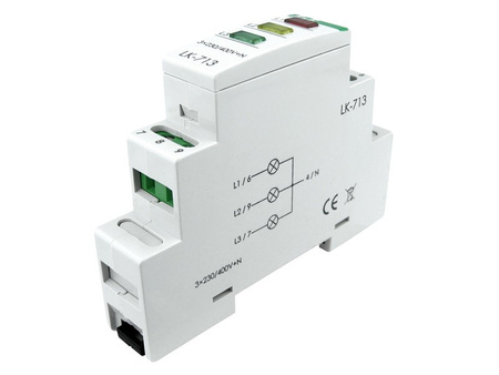 Kontrolka sygnalizacyjna 3-fazowa żółta-czerwona-zielona lampka F&F LK-713K