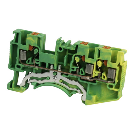 Złączka szynowa 4mm2 1P 3-przewodowa zacisk push-in żółto-zielona PE DS4-TW-PE-01P-1C-00A