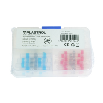 Zestaw szybkozłączek termokurczliwych z cyną ZTR-C1 0,5mm2 1,5mm2 2,5mm2 4mm2 50 szt. PLASTROL