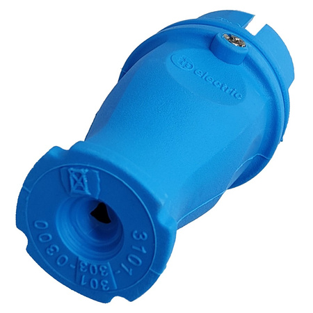 Wtyczka gumowa prosta 16A 230V IP44 Uni-Schuko niebieska 3101-303-0900