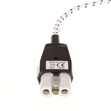 Przewód przyłączeniowy z nasadką NZU-1(PPN) 1,9m 3x0,75 mm² z wtyczką kątową Uni-Schuko 250V 16A w oplocie biało-czarny T-07278