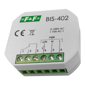 Przekaźnik bistabilny impulsowy 230V NO/NC max10A F&F BIS-402