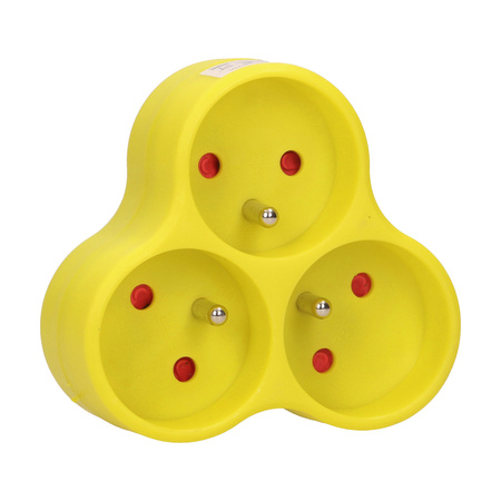 Rozgałęźnik 3x2P+Z. limonkowy OR-AE-13134/L