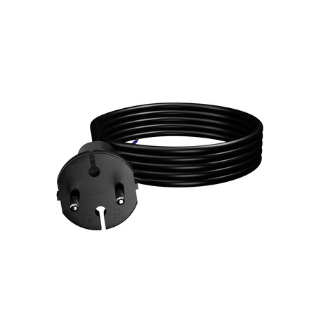 Przewód przyłączeniowy 4m z wtyczką prostą TYP E 230V 16A 2×1 mm² H05VV-F PP-21 czarny W-98342