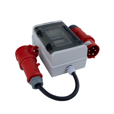 Adapter przejściowy zabezpieczający 32A/5 na 16A/5P 1m C16A DV-2106-AZ-32/16A