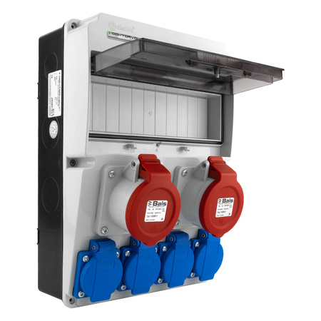 Rozdzielnica budowlana JUN 2x16A bez zabezpieczeń 4x230V gniazda Bals DOKTORVOLT® DV-6863-F