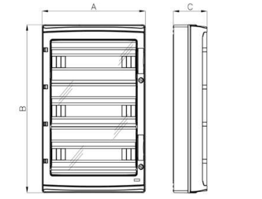 Rozdzielnica natynkowa HIGHT IP65 54 modułowa transparentne drzwi 940.54 M-L 3x18