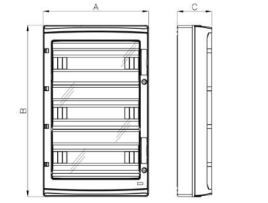 Rozdzielnica natynkowa HIGHT IP65 54 modułowa transparentne drzwi M-L 3x18 940.54