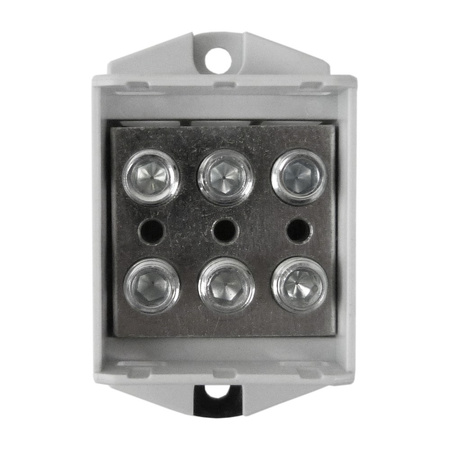 Złączka szynowa 1,5-50mm2 nieb. 6otwor AL/CU 1000V TH35 3P Morek MAA3050B10