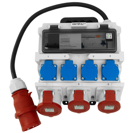 Rozdzielnica budowlana TR-S/FI 32A 2x16A 4x230V SKH Schuko Doktorvolt DV-7266-D