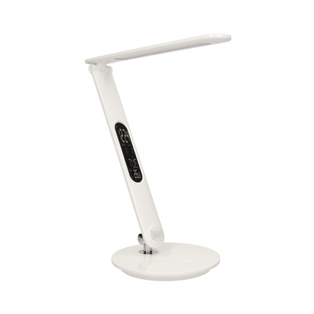CRYSTAL LED 6.5W. Lampka biurkowa z budzikiem. czujnikiem ruchu i ładowarką USB. 500lm. 4000K. biała OR-LB-1522