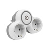 Rozgałęźnik wtyczkowy 2x gniazdo 230V Schuko z wyłącznikiem szaro-biały W-72003