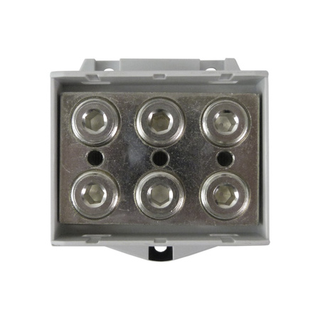 Złączka szynowa 25-150mm2 nieb. 6otwor AL/CU 1000V TH35 1P Morek MAA3150B10