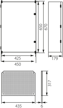 Uni-3 obudowa UNIbox z płytą montażową zamkiem IP65 E-P 43.3