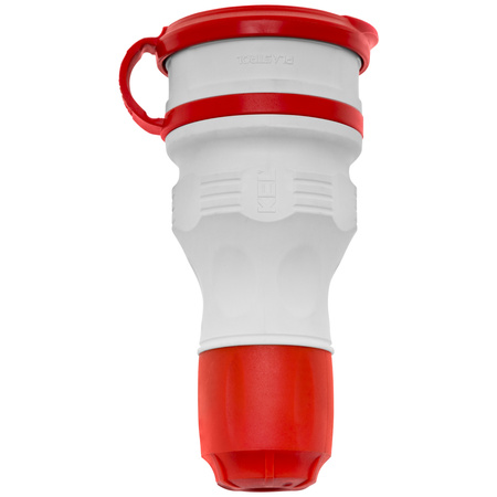 Gniazdo przenośne rozbieralne 230V Schuko IP44 z klapką szaro-czerwone W-01147