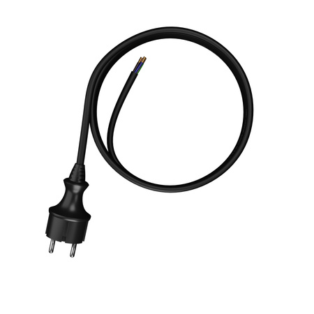 Przewód przyłączeniowy 3m z wtyczką prostą 250V 16A 3x1,5 mm² IP44 H07RN-F PP-40H czarny W-97213