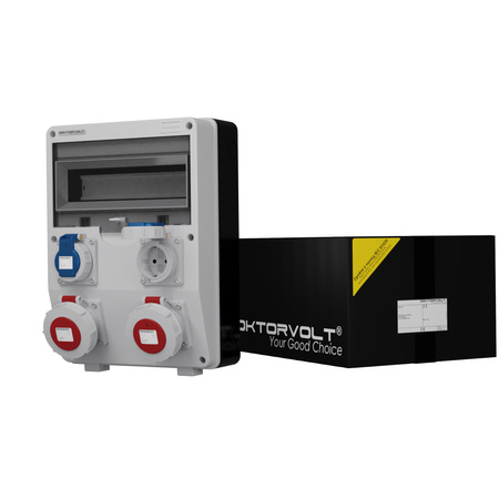Hermetyczna rozdzielnica budowlana TD IP65 2x16A 2x230V Schuko Doktorvolt DV-2018-D