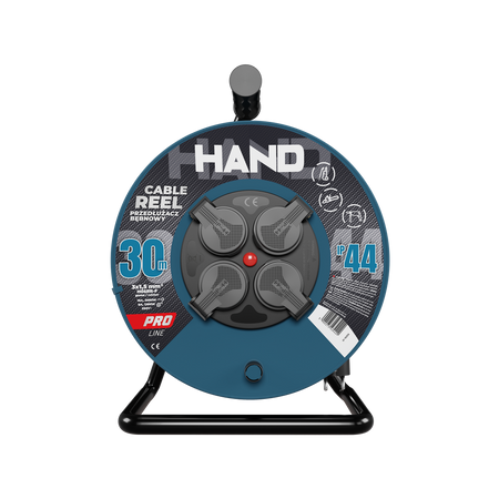 Przedłużacz bębnowy HAND PRO 30m 4x Gniazda 230V IP44 H05RN-F 3x1,5 mm² W-96306