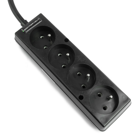 Przedłużacz elektryczny 4-krotny 15m listwa zasilająca 4 gniazda 3x1,5mm2 czarny Doktorvolt DV-4940-F-230