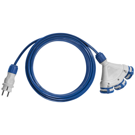 Przedłużacz trójdrożny 25m 250V 16A Schuko 3×2P+Z H07BQ-F 3×1,5 mm² IP44 W-01201